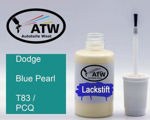 Dodge, Blue Pearl, T83 / PCQ: 20ml Lackstift, von ATW Autoteile West.